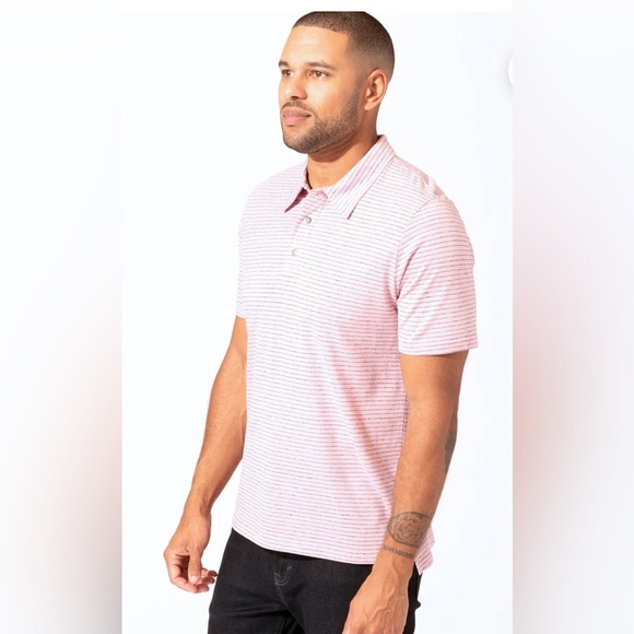 Threads 4 Thought STRIPE TRIBLEND JERSEY POLO Size XS NEW - Picture 3 of 5